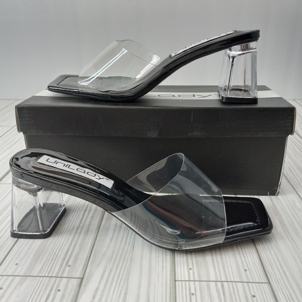Dolls Kill X Unilady Lucite Clear Block Heels